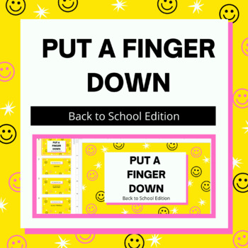 Preview of Put a Finger Down If... Game (Back to School Edition)