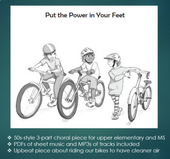 Preview of Earth Day choral kit: Put the Power in Your Feet, piano/vocal scores, MP3 tracks