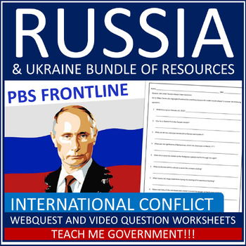 Preview of Putin Russia & Ukraine Bundle of Resources Video Questions, Webquest Worsksheets