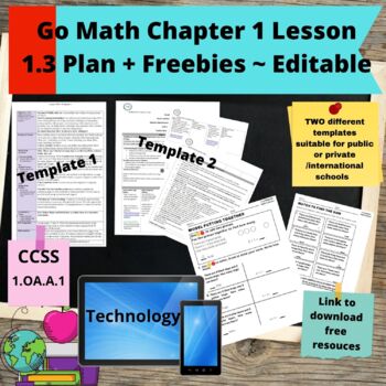 Preview of Putting Together Grade 1 Go Math Lesson 1.3 w/ Tech, Differentiation & Freebies