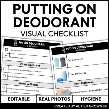 Preview of Putting on Deodorant Checklist | Task Analysis for Life Skills | Editable