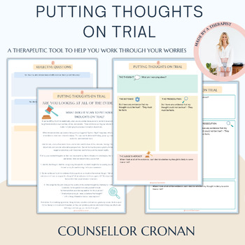 Preview of Putting thoughts on trial. Anxiety management. CBT. DBT. ACT. Worries