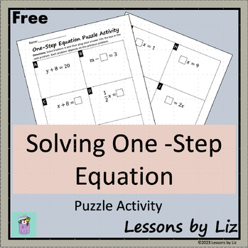 Preview of Solving One Step Equations - Puzzle Activity