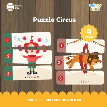 Preview of Puzzle Circus, Matching Puzzle Games, Fine Motor Skills, Circus Matching Activit
