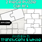 Puzzle Clip Art | Puzzle Cards | White Puzzles + Transparent