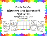Puzzle Cutout Balance One-Step Equations with Algebra Tiles