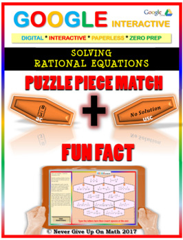 Preview of Puzzle & Fun Fact: Solve Rational Equations (Google) Distance Learning