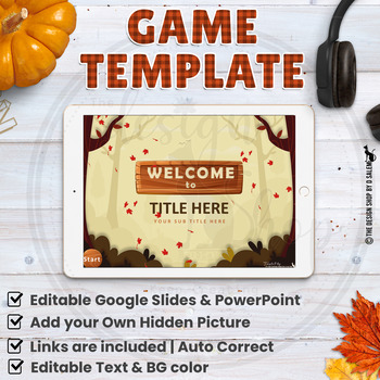 Preview of Digital Resources Google Slides Templates Puzzle Game Autumn Theme | Set 15
