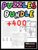 Puzzle Bundle +400 Problem Solving Sudoku, Word Searches, 