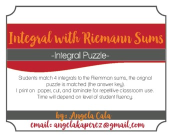 Preview of Puzzle - Integration with Riemman Sums