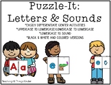Puzzle It Letters and Sounds Task Card Center