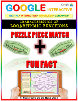 Preview of Puzzle & Fun Fact: Properties of Logarithmic Function(Google) Distance Learning