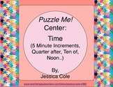 Puzzle Me! Center: Time -  5 Minute Increments (self-checking)