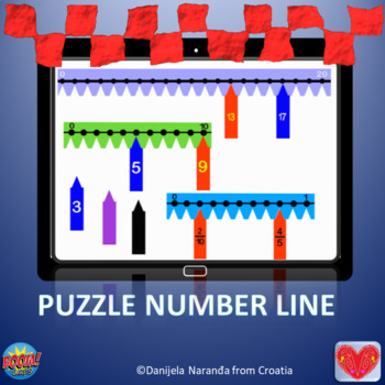 Preview of Puzzle Number Line, Fraction, Clip art,