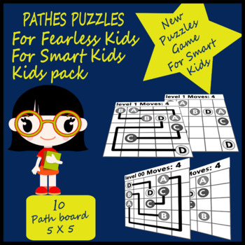 Preview of Puzzle Paths Kids Pack Board Size 5 X 5 Free 10 Levels For Kids