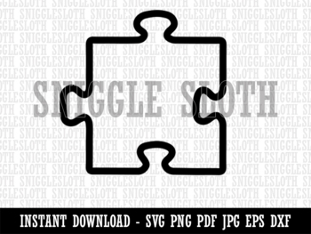Preview of Puzzle Piece Outline Clipart Digital Download SVG EPS PNG PDF AI DXF JPG