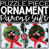 Puzzle Piece Wreath Ornament Template and Name Plaques {Pa