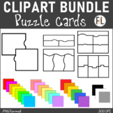 Puzzle Pieces & Puzzle Cards Clipart - All Colors BUNDLE