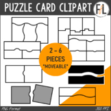 Puzzle Pieces & Puzzle Cards Clipart:  Black, White & Grayscale