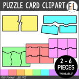 Puzzle Pieces & Puzzle Cards Clipart - PASTEL COLORS