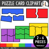 Puzzle Pieces & Puzzle Cards Clipart - PRIMARY COLORS