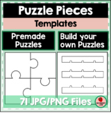 Puzzle Pieces Templates - Long whole and split pieces
