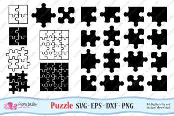 Preview of Puzzle SVG, Eps, Dxf and Png.