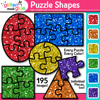 Preview of Puzzle Shape Clipart: Brain Teaser & Word Problem Clip Art Commercial Use PNG