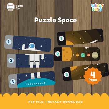 Preview of Puzzle Space Theme | Matching Cards, Space Puzzle, Digital Puzzle for Kids