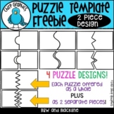 Puzzle Template Clip Art Freebie, 2 Piece Design