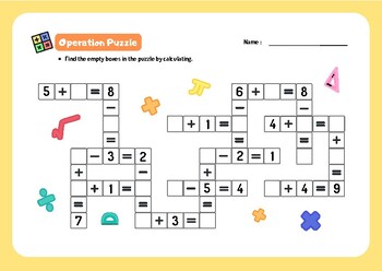 Preview of Puzzle Worksheet Math