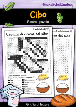 Preview of Puzzle di ricerca del cibo - Griglia di lettere (italiano)