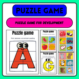 Puzzle game with pictures of letters