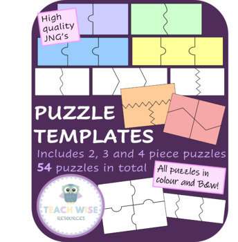 Preview of Puzzle templates - 54 puzzles - Colour and B&W