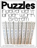 Puzzles- Binder Basics Work System