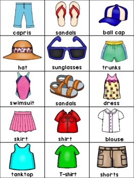 ENGLISH / ESL no prep worksheets - Spring clothing / clothes by Vari-Lingual