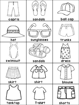 Puzzles in English - summer clothes / clothing by Vari-Lingual | TPT