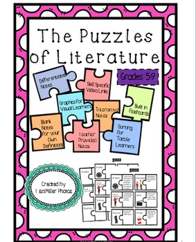 Preview of Puzzles of Literature Differentiated/Interactive Notes Full Edition for CCSS