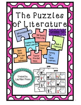 Preview of Puzzles of Literature Interactive Notes ~with Differentiated/Interactive Notes
