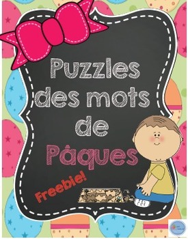 Preview of Puzzles étude de mots de Pâques/ French easter words puzzle