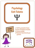 Psychology Exit Slip Tickets