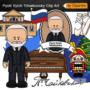 Preview of Pyotr Ilyich Tchaikovsky clip art - Famous composers clipart