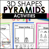 Pyramid | 3D Shapes Worksheets | Shape Recognition Activities