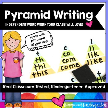 Preview of Pyramid Writing . Spelling or Sight Word Work for ANY Words . Use All Year .