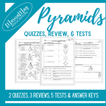 Preview of Pyramids & Nets Assessment Bundle - 2 quiz, 3 reviews & 5 tests