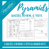 Pyramids & Nets Assessment Bundle - 2 quiz, 3 reviews & 5 tests