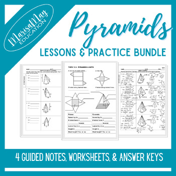 Preview of Pyramids & Nets Notes & Worksheets Bundle - 4 lessons