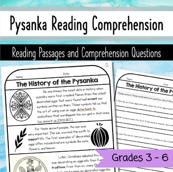 Preview of Pysanka Reading Comprehension Non-Fiction Text and Comprehension Questions