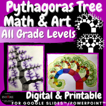 Preview of Pythagoras Tree Pythagorean Theorem Math & Art Project Special Right Triangles