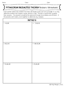 pythagorean theorem converse and inequalities assignment